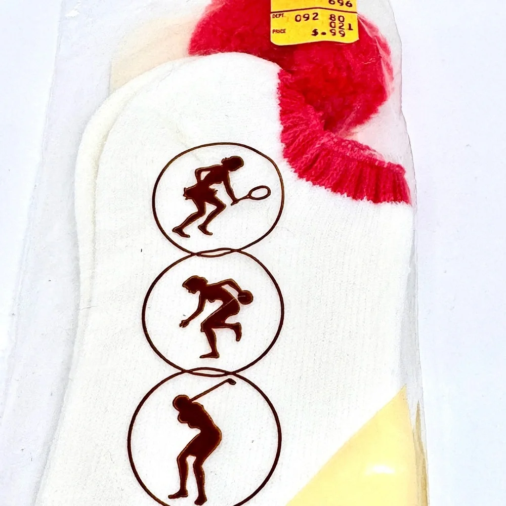 Vintage Pom-Pom‎ Sport Socks Novelty Athletic Crew Socks New Sealed